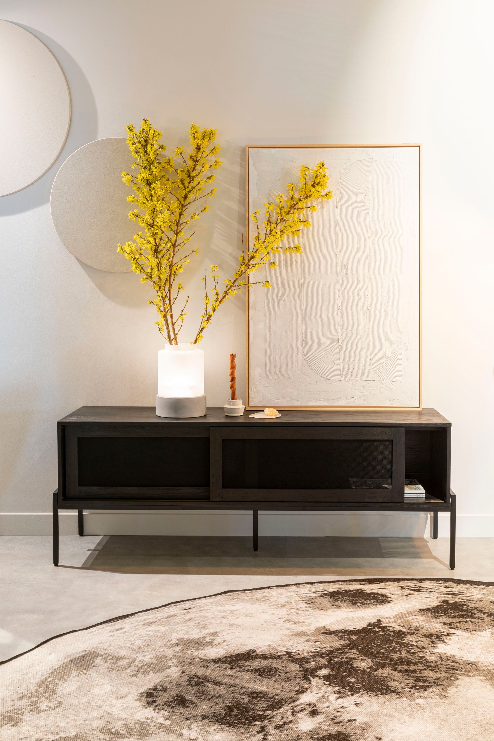 Zuiver Hardy Black Oak Wood Low Sideboard